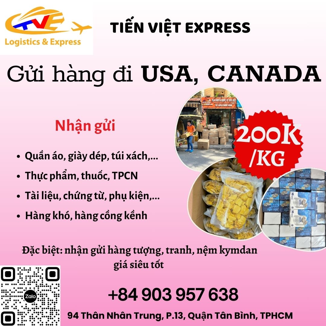 Gửi hàng đi USA, Canada - Tiến Việt Express